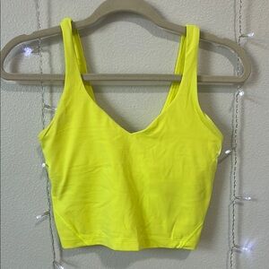 Lululemon Athletica Yellow Crop Tank Top Fitted Style